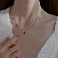 Fashion Water Droplets Copper Plating Inlay Zircon Necklace 1 Piece main image 5