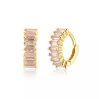 Simple Style Circle Brass Plating Inlay Zircon Earrings 1 Pair main image 3