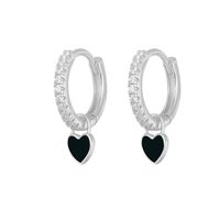 Fashion Heart Shape Copper Enamel Inlay Zircon Drop Earrings 1 Pair sku image 8