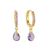 Fashion Water Droplets Brass Inlay Zircon Dangling Earrings 1 Pair main image 4