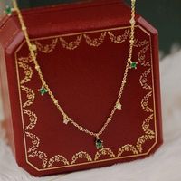 Fashion Water Droplets Copper Plating Inlay Zircon Necklace 1 Piece main image 3
