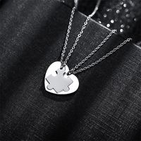 Fashion Heart Shape Stainless Steel Polishing Pendant Necklace main image 5