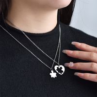 Fashion Heart Shape Stainless Steel Polishing Pendant Necklace main image 4