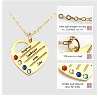 Simple Style Heart Shape Stainless Steel Hollow Out Artificial Rhinestones Pendant Necklace sku image 10