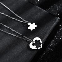 Fashion Heart Shape Stainless Steel Polishing Pendant Necklace main image 6