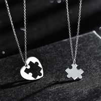 Fashion Heart Shape Stainless Steel Polishing Pendant Necklace main image 2