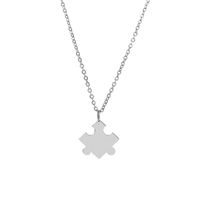 Fashion Heart Shape Stainless Steel Polishing Pendant Necklace sku image 1