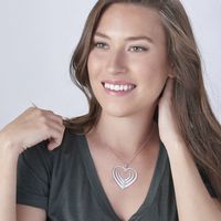 Fashion Heart Shape Sterling Silver Plating Necklace main image 2