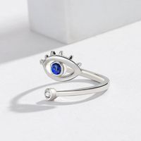 Modern Style Devil's Eye Copper Plating Inlay Artificial Gemstones Open Ring main image 5