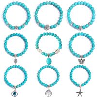 Fashion Starfish Butterfly Turquoise Beaded Women's Bracelets 1 Piece main image 1