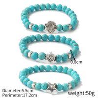 Fashion Starfish Butterfly Turquoise Beaded Women's Bracelets 1 Piece sku image 20