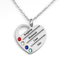 Simple Style Heart Shape Stainless Steel Hollow Out Artificial Rhinestones Pendant Necklace main image 5