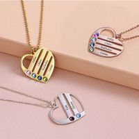 Simple Style Heart Shape Stainless Steel Hollow Out Artificial Rhinestones Pendant Necklace main image 1
