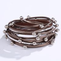 Vêtement De Rue Couleur Unie Faux Cuir Perle Incruster Strass Femmes Bracelets 1 Pièce sku image 10