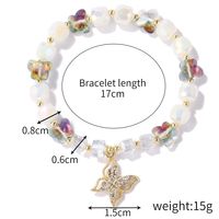 Fashion Heart Shape Butterfly Artificial Crystal Beaded Inlay Artificial Gemstones Women's Bracelets 1 Piece sku image 7