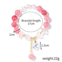 Fashion Heart Shape Butterfly Artificial Crystal Beaded Inlay Artificial Gemstones Women's Bracelets 1 Piece sku image 2