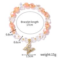 Moda Forma De Corazón Mariposa Cristal Artificial Con Cuentas Embutido Piedras Preciosas Artificiales Mujeres Pulsera 1 Pieza sku image 6