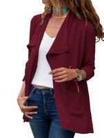 Casual Solid Color Patchwork Cotton Blend Polyester Cardigan main image 3