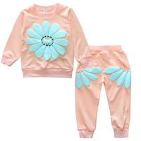 Mignon Fleur Coton Filles Vêtements Ensembles sku image 9