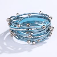 Vêtement De Rue Couleur Unie Faux Cuir Perle Incruster Strass Femmes Bracelets 1 Pièce sku image 9