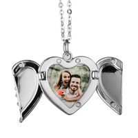 Fashion Heart Shape Wings Alloy Couple Pendant Necklace main image 3