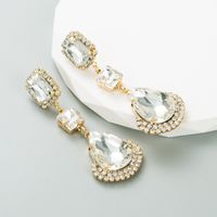 Wholesale Jewelry 1 Pair Fashion Geometric Alloy Rhinestones Earrings sku image 1