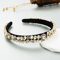 Lady Geometric Cloth Handmade Rhinestones Hair Band main image 6