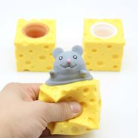 Creative Decompression Cute Cheese Mouse Cup Squeezing Toy 1pcs main image 1