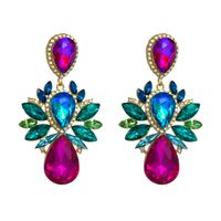 Fashion Geometric Alloy Gold Plated Rhinestones Women's Earrings 1 Pair main image 4