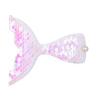 Cute Fish Tail Cloth Sequins Inlay Pearl Hair Clip 1 Piece sku image 1