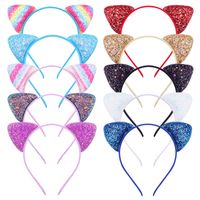 Cute Cat Ears Cloth Sequins Hair Band 1 Piece main image 5