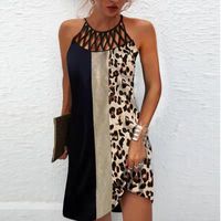 Women's A-line Skirt Ethnic Style Collarless Sleeveless Color Block Leopard Knee-length Holiday Street main image 3