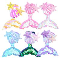Sweet Fish Tail Plastic Sequins Inlay Shell Hair Clip 1 Piece main image 1