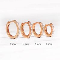 Fashion Round Brass Inlay Zircon Hoop Earrings 1 Pair sku image 6