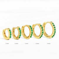 Fashion Round Brass Inlay Zircon Hoop Earrings 1 Pair sku image 11