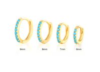 Fashion Round Brass Inlay Zircon Hoop Earrings 1 Pair sku image 33