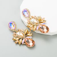 Fashion Geometric Alloy Gold Plated Rhinestones Women's Earrings 1 Pair main image 6