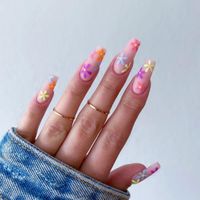 Sweet Flower Resin Nail Patches 1 Set main image 6