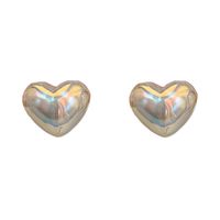 Fashion Heart Shape Flower Copper Beaded Plating Inlay Pearl Zircon Earrings Ear Studs 1 Pair main image 4
