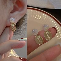 Fashion Heart Shape Flower Copper Beaded Plating Inlay Pearl Zircon Earrings Ear Studs 1 Pair sku image 16