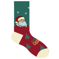 Unisex Fashion Santa Claus Snowman Cotton Jacquard Crew Socks sku image 10