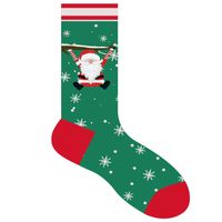 Unisex Fashion Santa Claus Snowman Cotton Jacquard Crew Socks sku image 3