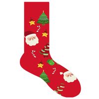 Unisex Fashion Santa Claus Snowman Cotton Jacquard Crew Socks sku image 9