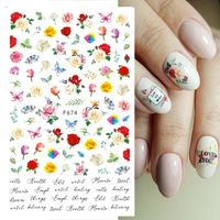 Fashion Letter Flower Butterfly Paper Nail Patches 1 Piece sku image 2