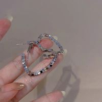 Sweet Heart Shape Flower Copper Plating Inlay Pearl Zircon Drop Earrings Ear Studs 1 Pair sku image 7
