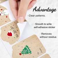 Etiqueta Adhesiva Autoadhesiva De Papel Kraft Rectangular Para Decoración Del Día De Navidad main image 5