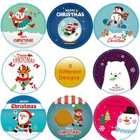 Cartoon Cute Snowman Elk Christmas Sticker Gift Tag Sticker main image 5