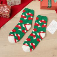 Women's Cute Santa Claus Gingerbread Snowman Spandex Polyester Jacquard Ankle Socks sku image 2