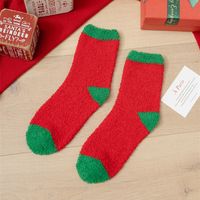 Women's Cute Santa Claus Gingerbread Snowman Spandex Polyester Jacquard Ankle Socks sku image 5