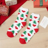 Women's Cute Santa Claus Gingerbread Snowman Spandex Polyester Jacquard Ankle Socks sku image 10